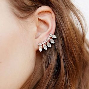 Silver Gemstone Crystal Ear Cuff | Earrings